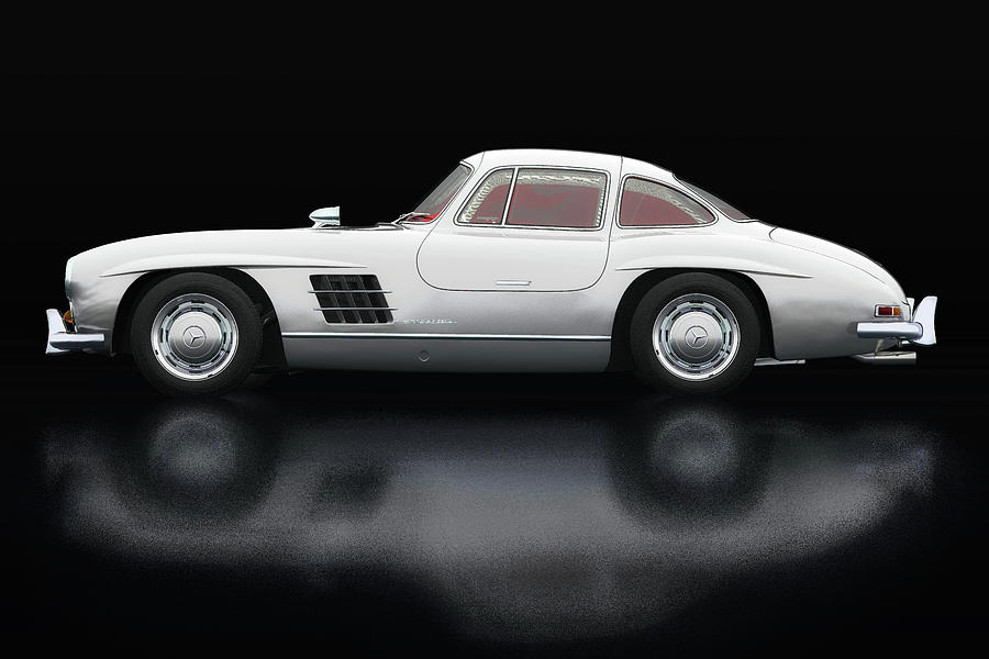 Mercedes 300 SL Gullwings Lateral View Photograph by Jan Keteleer