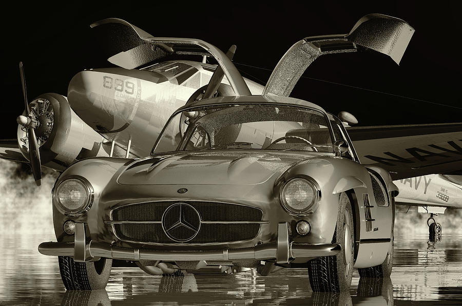 Mercedes 300SL Gullwing From 1964 Is the Most Wanted Classic Car Digital Art by Jan Keteleer
