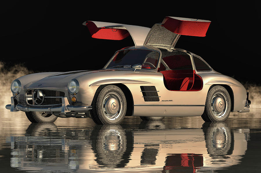 Mercedes 300SL Gullwing From 1964 Most Wanted Classic Car Digital Art by Jan Keteleer