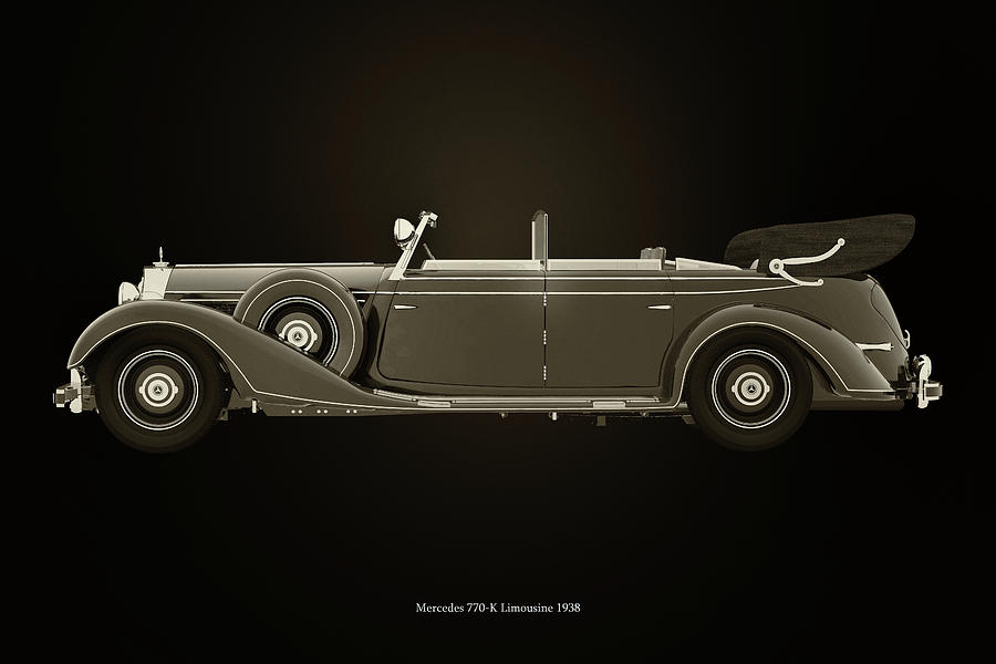 Mercedes 770-K Black and White Photograph by Jan Keteleer