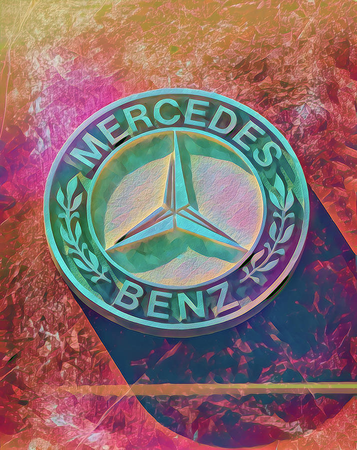 Mercedes Abstract Car Insignia Mixed Media