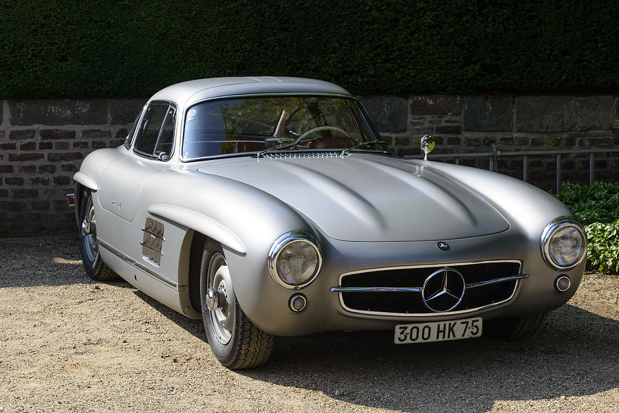 Mercedes-Benz 300SL Gullwing classic sports car front view Photograph by Sjo