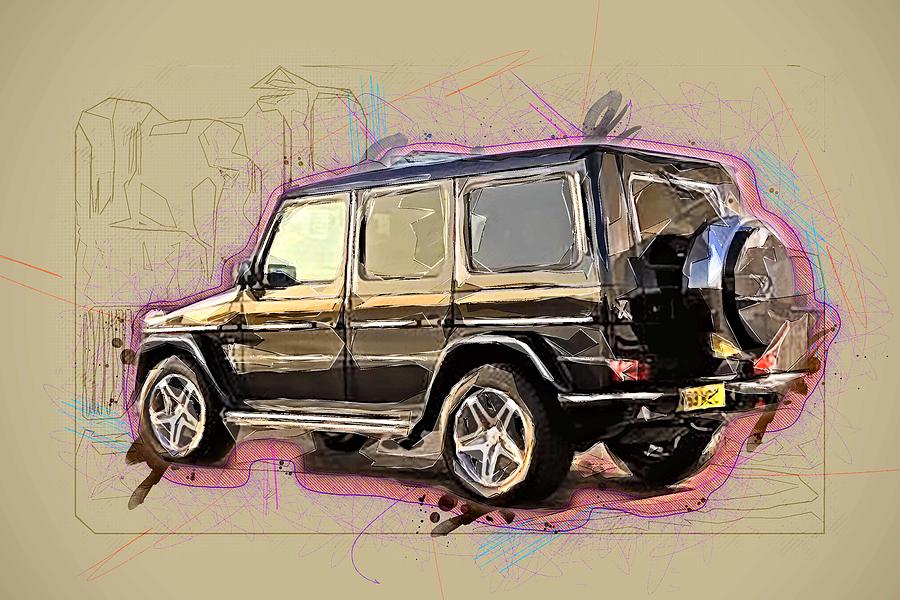 Mercedes Benz G Class G55 Gaelic Gelendvagen Black Mixed Media by Ola ...