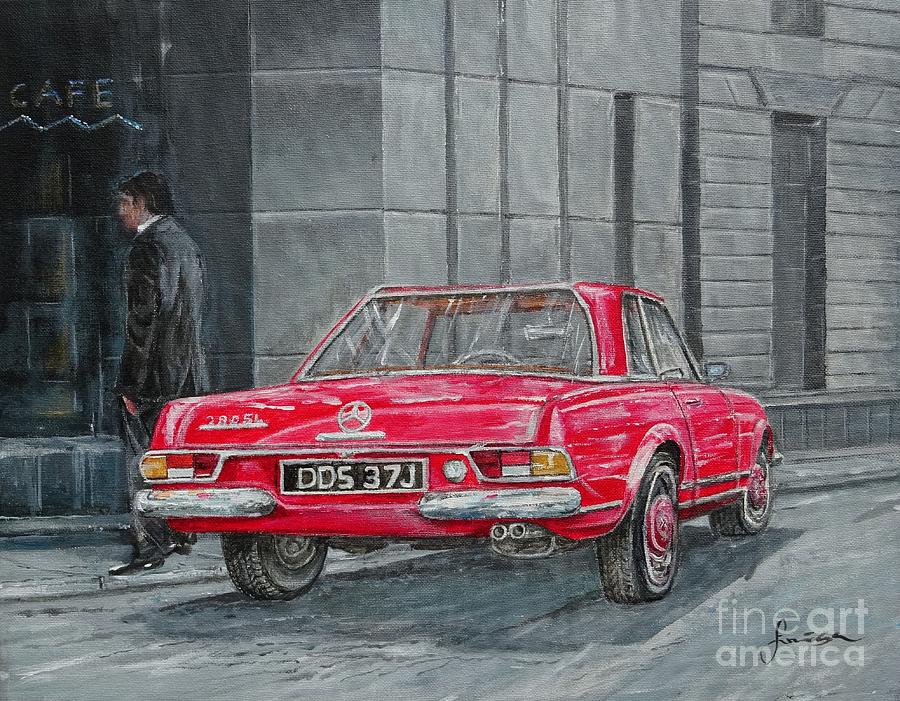Transportation Painting - Mercedes-Benz Pagoda 280 SL by Sinisa Saratlic