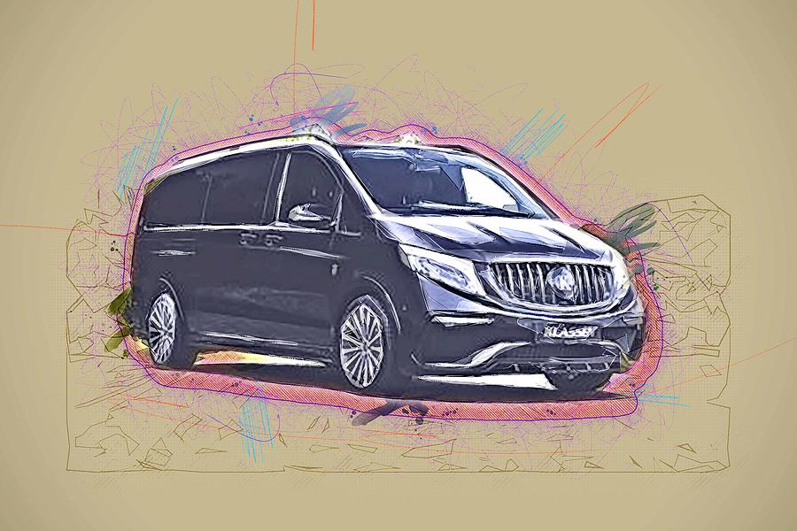 Mercedes Benz V Class Klassen 2020 Cars Minivans Mixed Media By Ola Kunde Fine Art America 7169