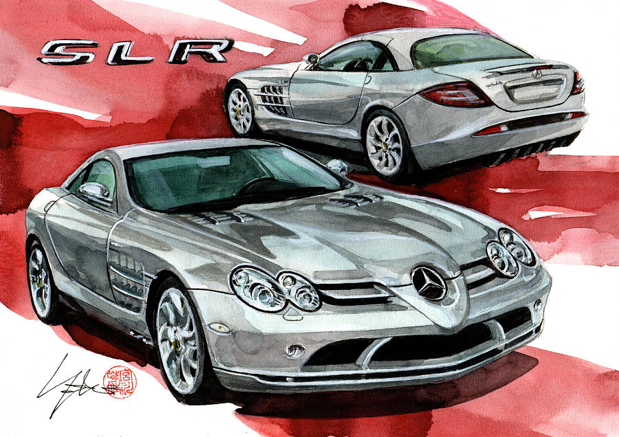 Mercedes Painting - Mercedes SLR by Yoshiharu Miyakawa