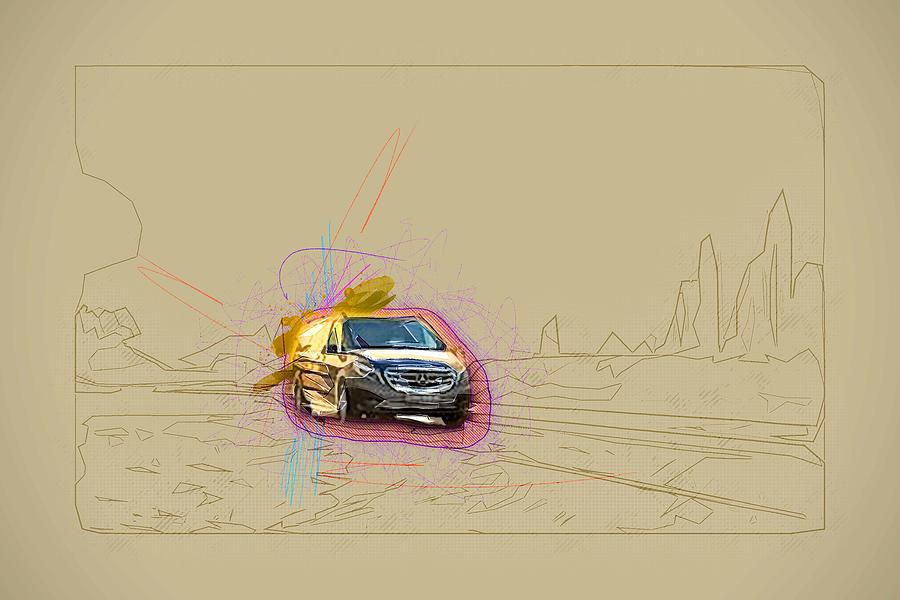 Mercedes V Class W Dubai Vans Benz Vito German Cars Mixed Media By Ola Kunde Fine Art America