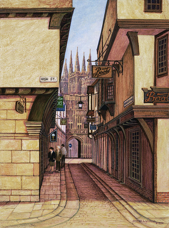 Mercery Lane, Canterbury Painting by George Lightfoot