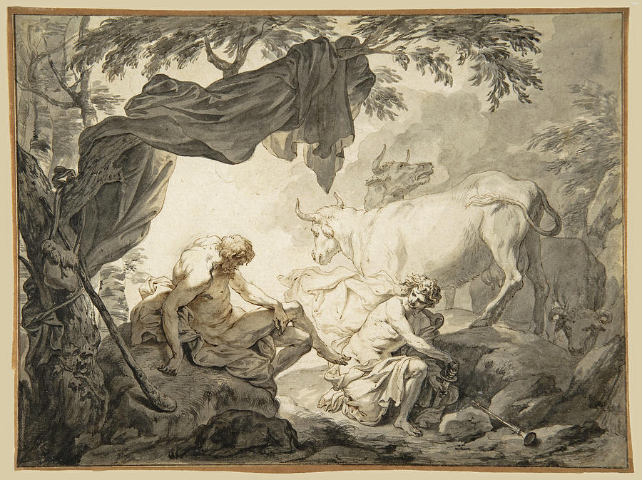 Mercury Rescuing Io from Argus Drawing by Godfried Maes