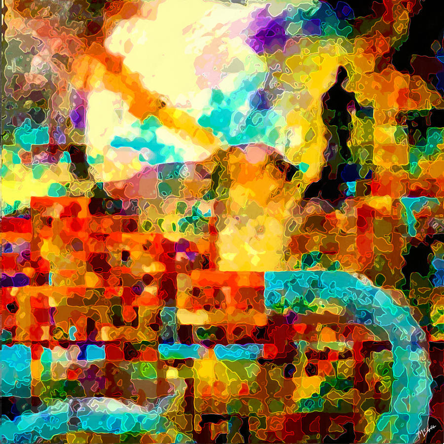 Landscape Painting - Merging Worlds Two by Tom McGee Landscape Painting - Merging Worlds Two by Tom McGee