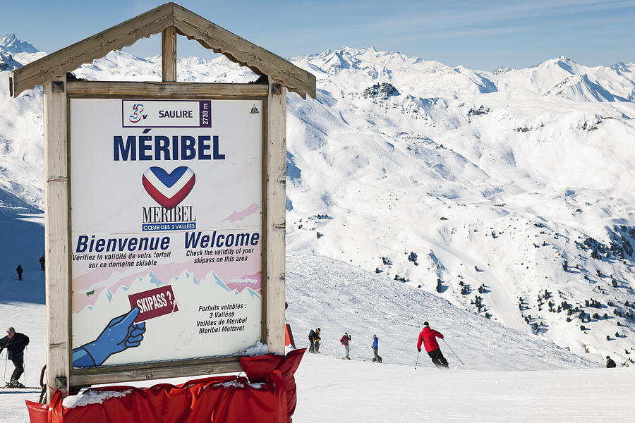 Meribel Ski Resort Sign Photograph by Georgeclerk