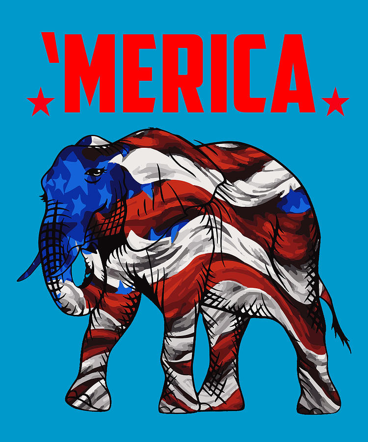 Merica Elephant Digital Art by Dastay Store - Fine Art America