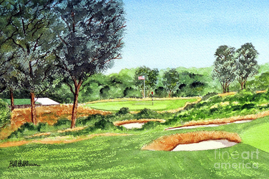 Merion Golf Course 16th Hole Painting by Bill Holkham