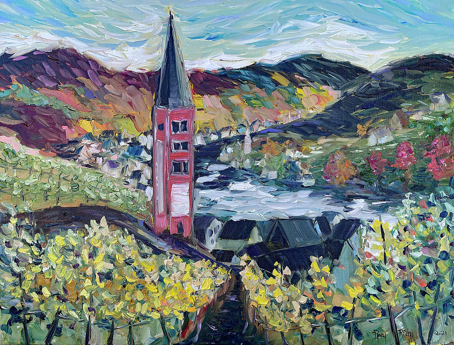 Merl Vineyard Germany Painting by Roxy Rich