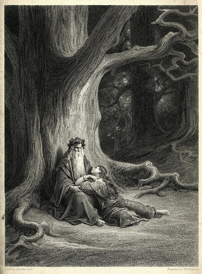 Merlin and Vivien Drawing by Duncan1890