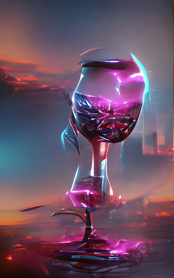 Merlot by The Glass AI Digital Art by Floyd Snyder