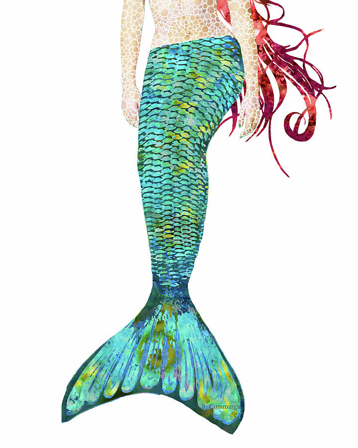 Mermaid Dance Coastal Beach Art Painting by Sharon Cummings Mermaid Dance Coastal Beach Art Painting by Sharon Cummings
