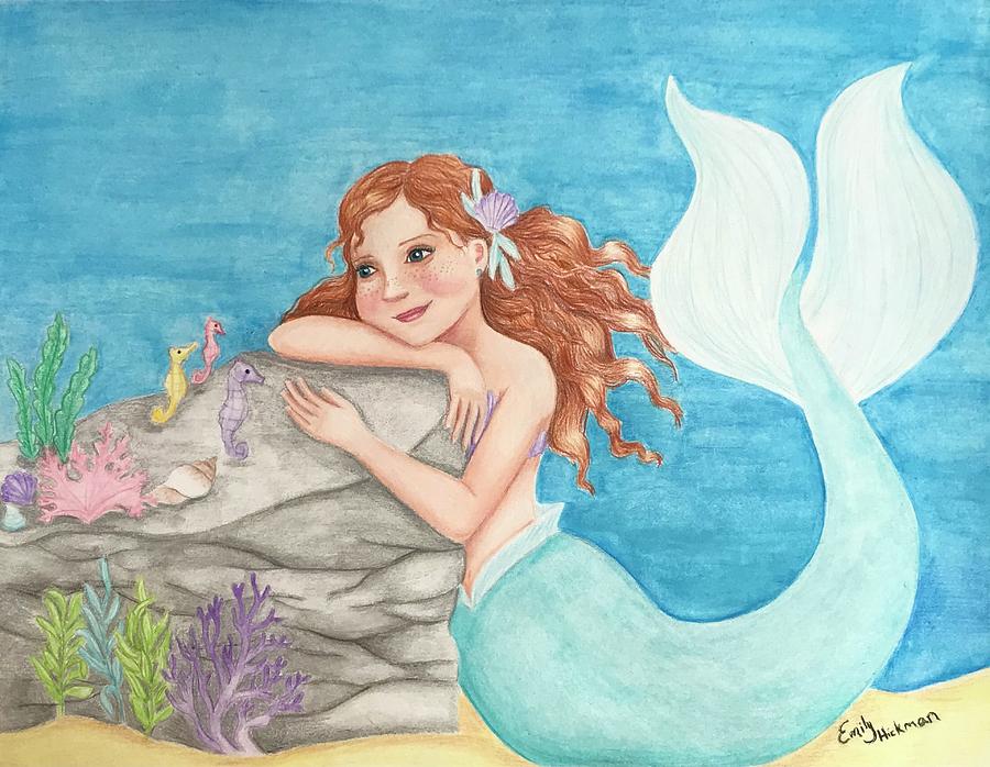 Mermaid Daydreams Mixed Media by Emily Hickman - Fine Art America