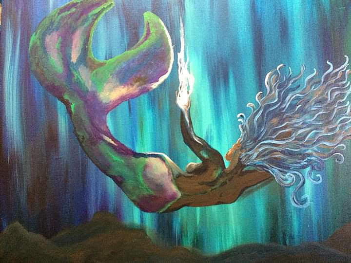 Mermaid -Deep Sea Painting by Leslie Davidson | Pixels