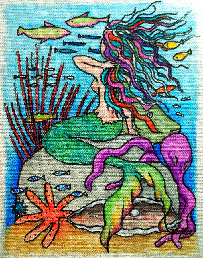 Mermaid Friends Painting by Vallee Johnson