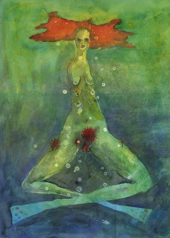 Mermaid Painting by Hilary McLean - Fine Art America