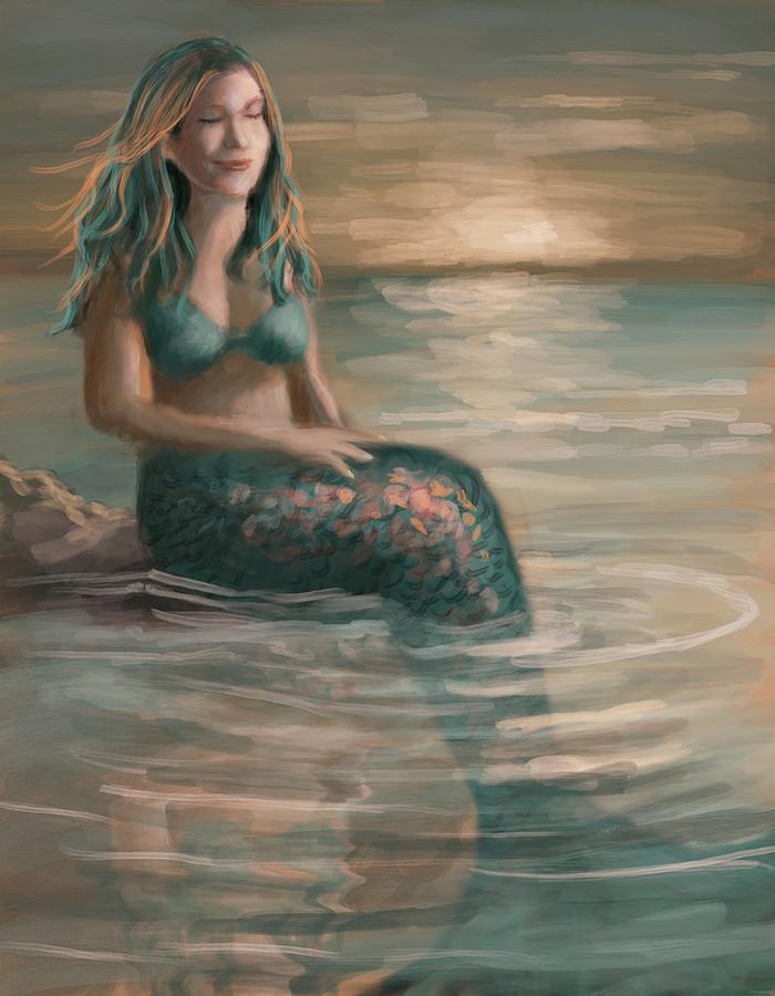 Mermaid Morning Song Digital Art by Larry Whitler