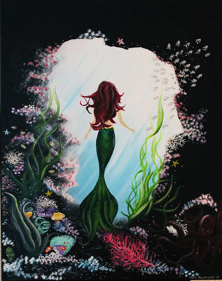 Mermaid Painting By Nikki Rodriguez - Fine Art America