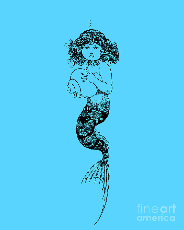Mermaid Digital Art - Mermaid Scene by Madame Memento