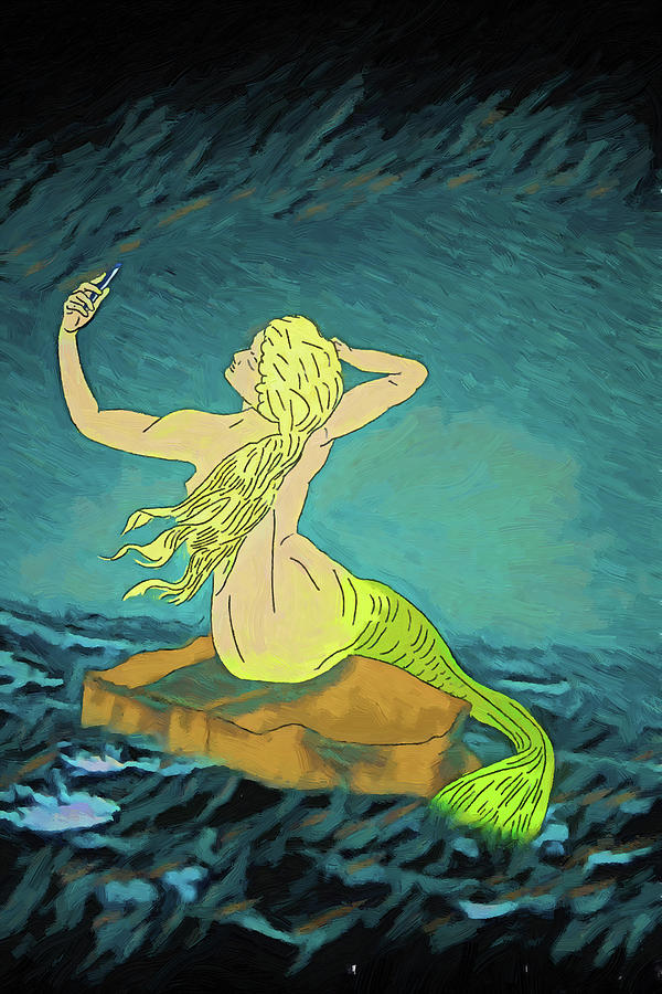 Mermaid Selfie Digital Art by John Haldane