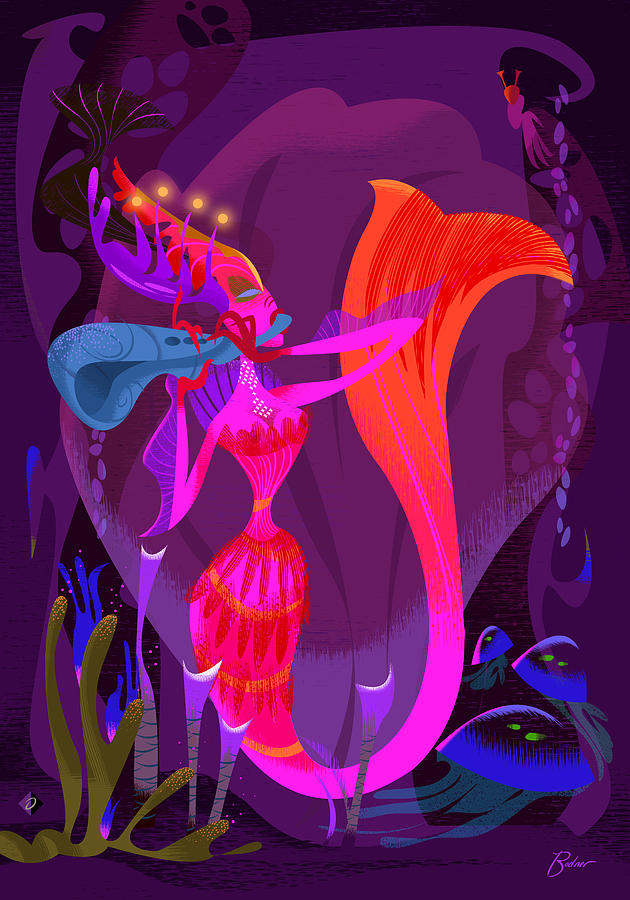 Mermaid Serenade Digital Art by Alan Bodner