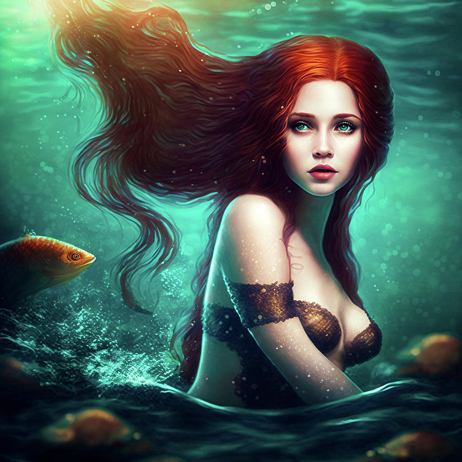 Mermaid Underwater Digital Art By Billy Bateman Pixels 1436
