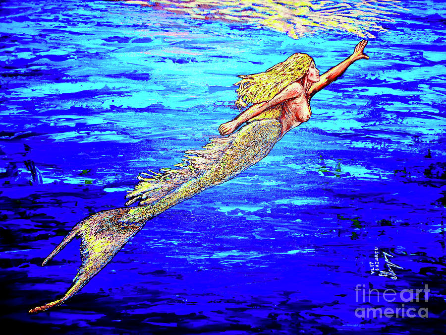Mermaid Painting by Viktor Lazarev