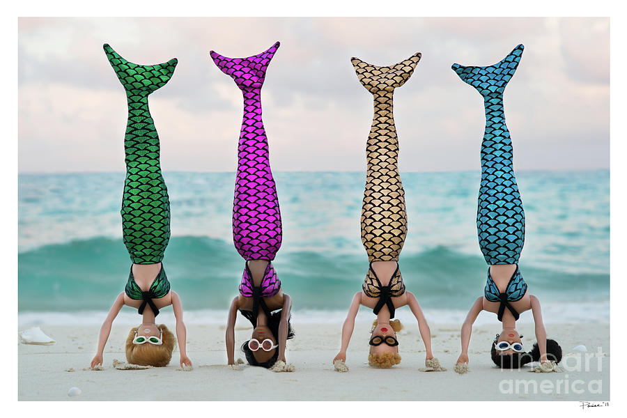Mermaids Headstands Digital Art by David Parise