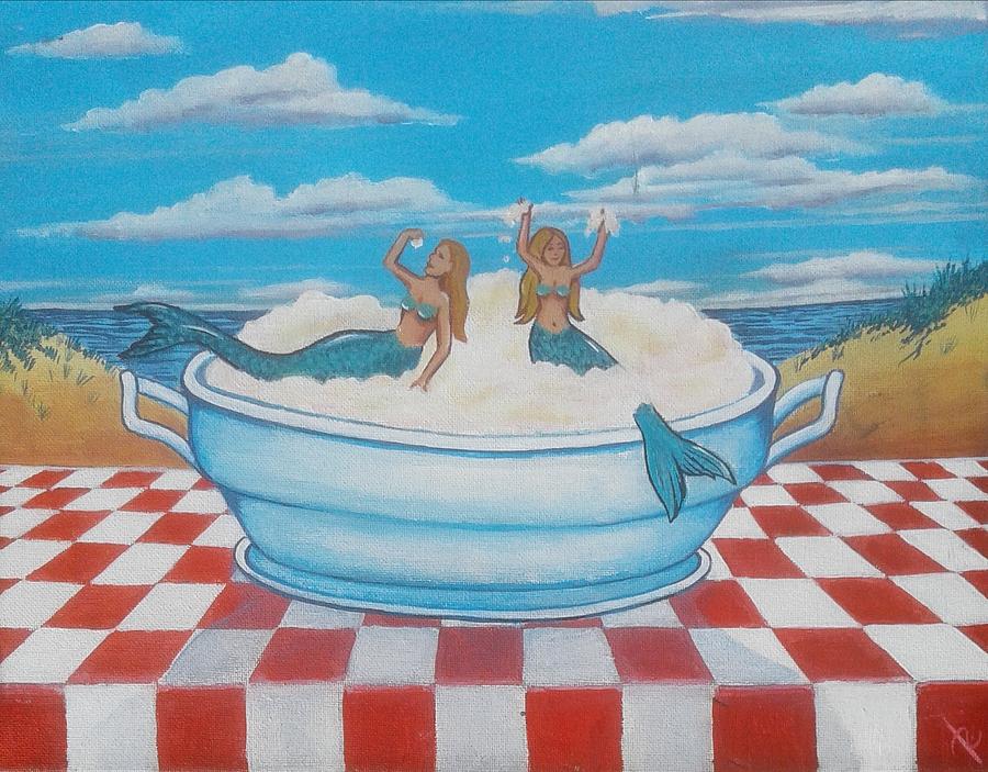 Look Ma, The Mermaids are in the Mashed Potatoes Again Painting by James RODERICK