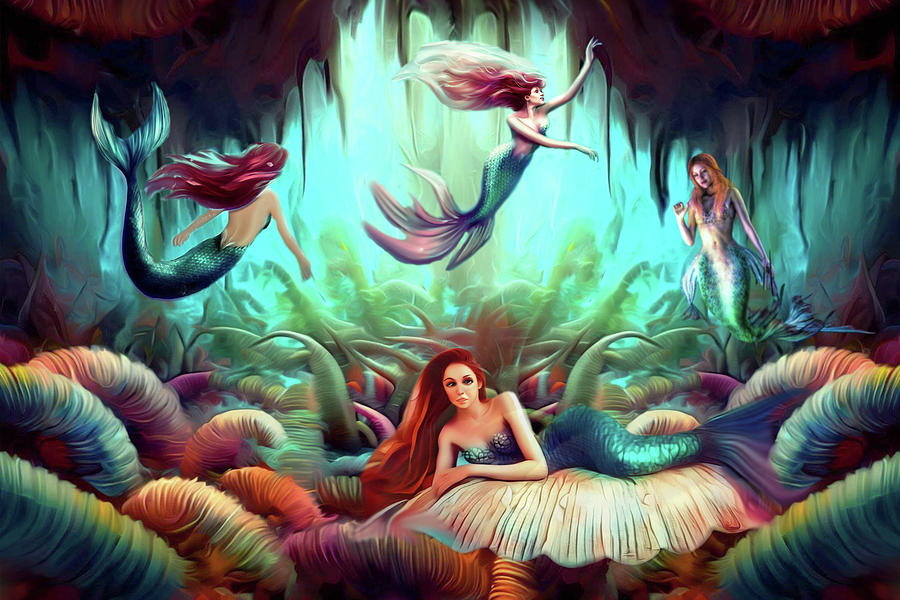 Mermaids Digital Art by Lisa Yount