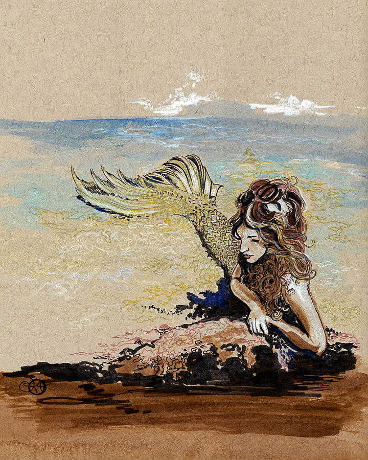 Mermay 20 2018 Mermaid Drawing by Katherine Nutt
