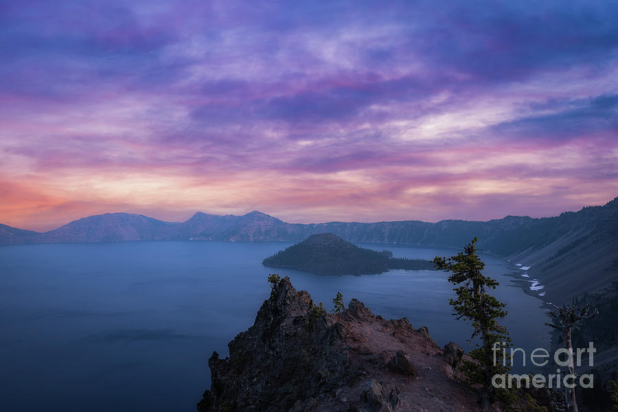 Merriam Point Sunset, Crater Lake Photograph by Michael Ver Sprill