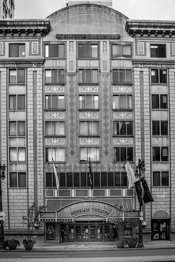 Merriam Theater Building in Black and White Photograph by Philadelphia ...