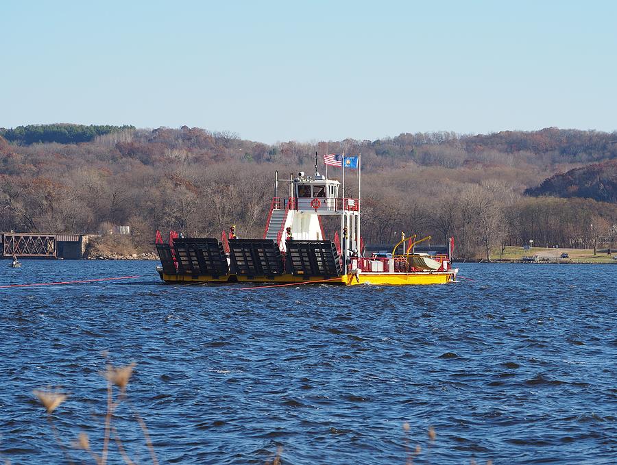 Boat Photograph - Merrimac Ferry by JeanMarie Beaber
