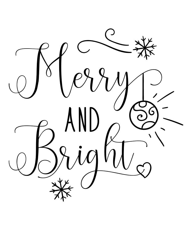 Merry and Bright Merry Christmas Gifts Digital Art by Caterina Christakos