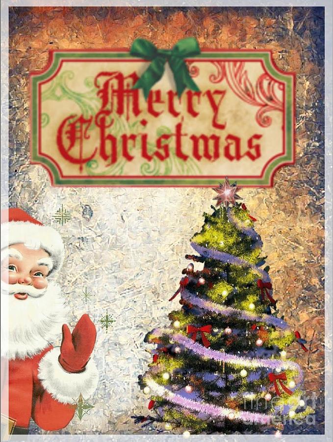 Merry Christmas Card Mixed Media by Claudia Zahnd-Prezioso