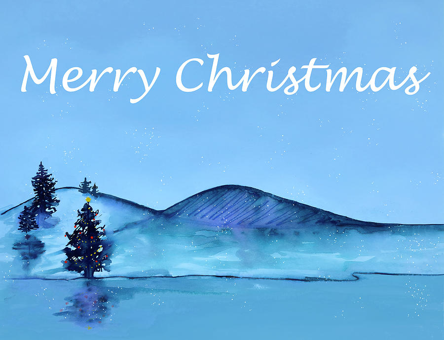 Merry Christmas At The Lake Painting by Deborah League