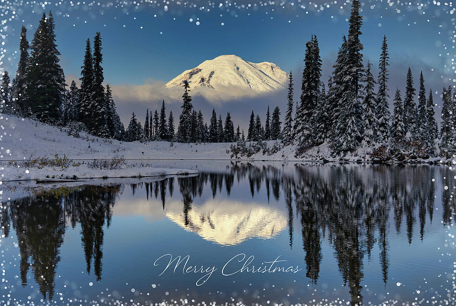 Merry Christmas at Tipsoo Lake Photograph by Lynn Hopwood