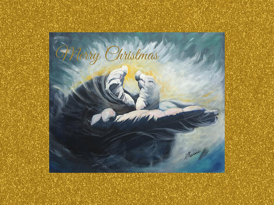 Merry Christmas Baby Jesus Midnight Blue Christimas Collection On   Merry Christmas Baby Jesus Midnight Blue Christimas Collection On Gold Susan Harris 