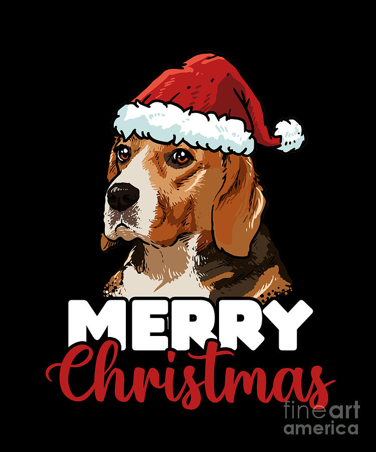 Merry Christmas Beagle Dog Lover Gift Digital Art By J M