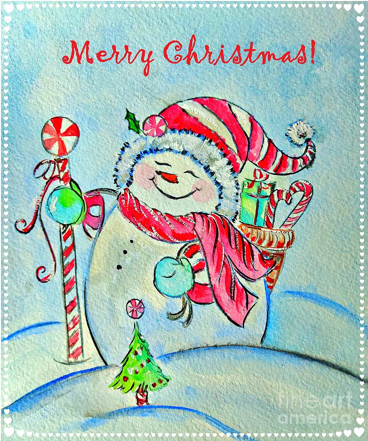 Merry Christmas Card 02 Painting by Amalia Suruceanu