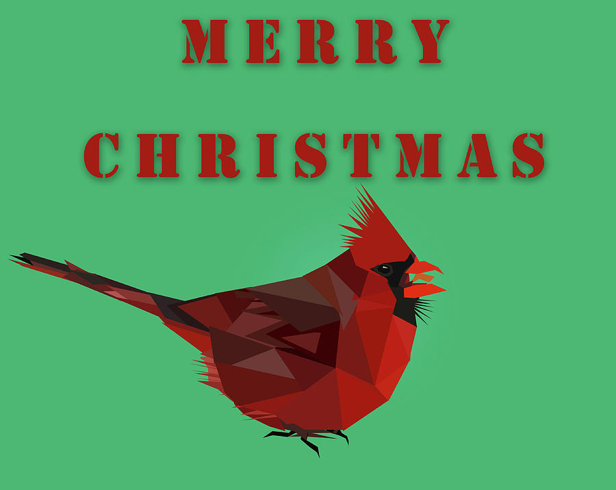 Merry Christmas Cardinal Digital Art by Dan Sproul