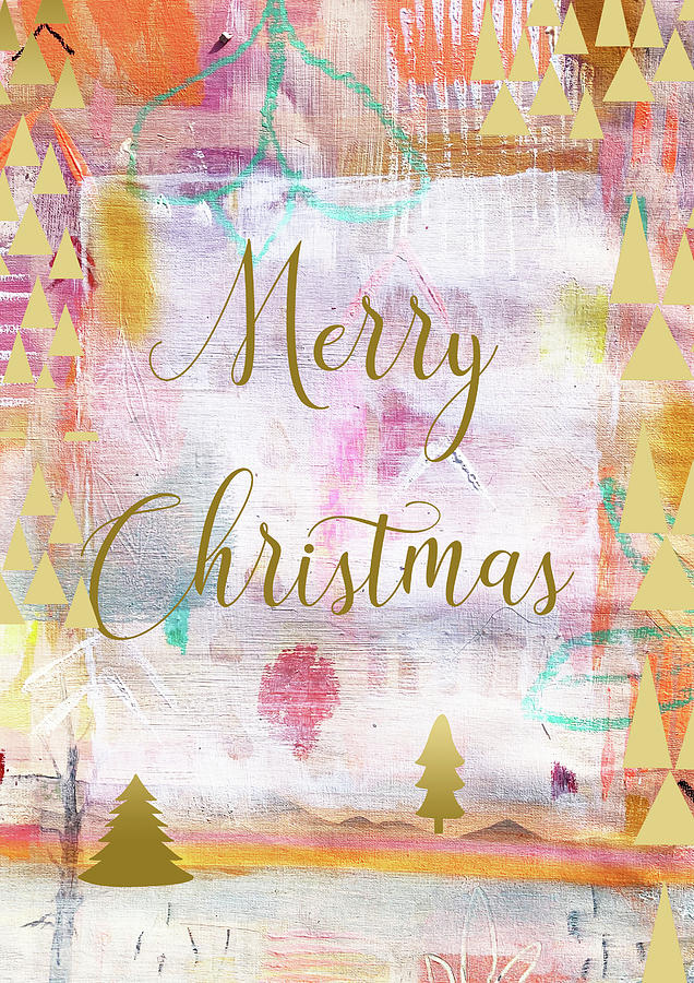Merry Christmas Mixed Media by Claudia Schoen