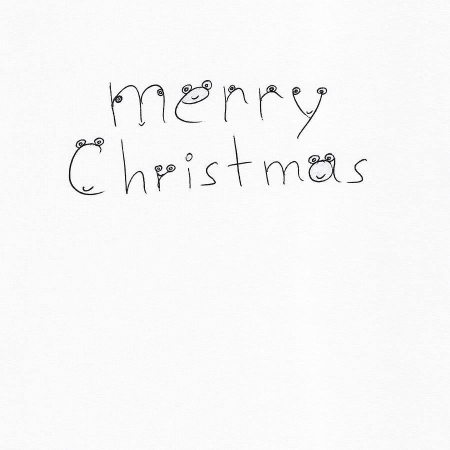 Merry Christmas concept illustration with Stick figures - pencil ...