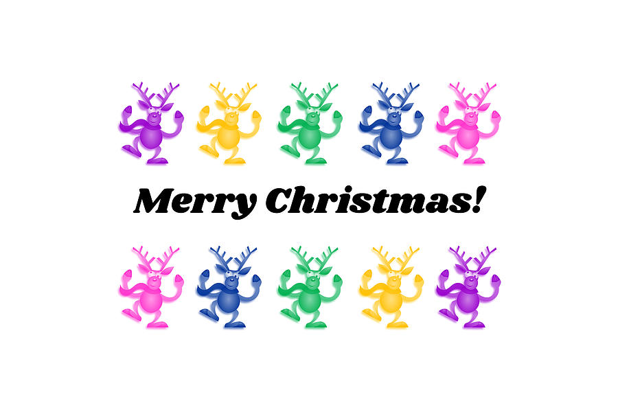 Merry Christmas Dancing Reindeer Digital Art by Ali Baucom